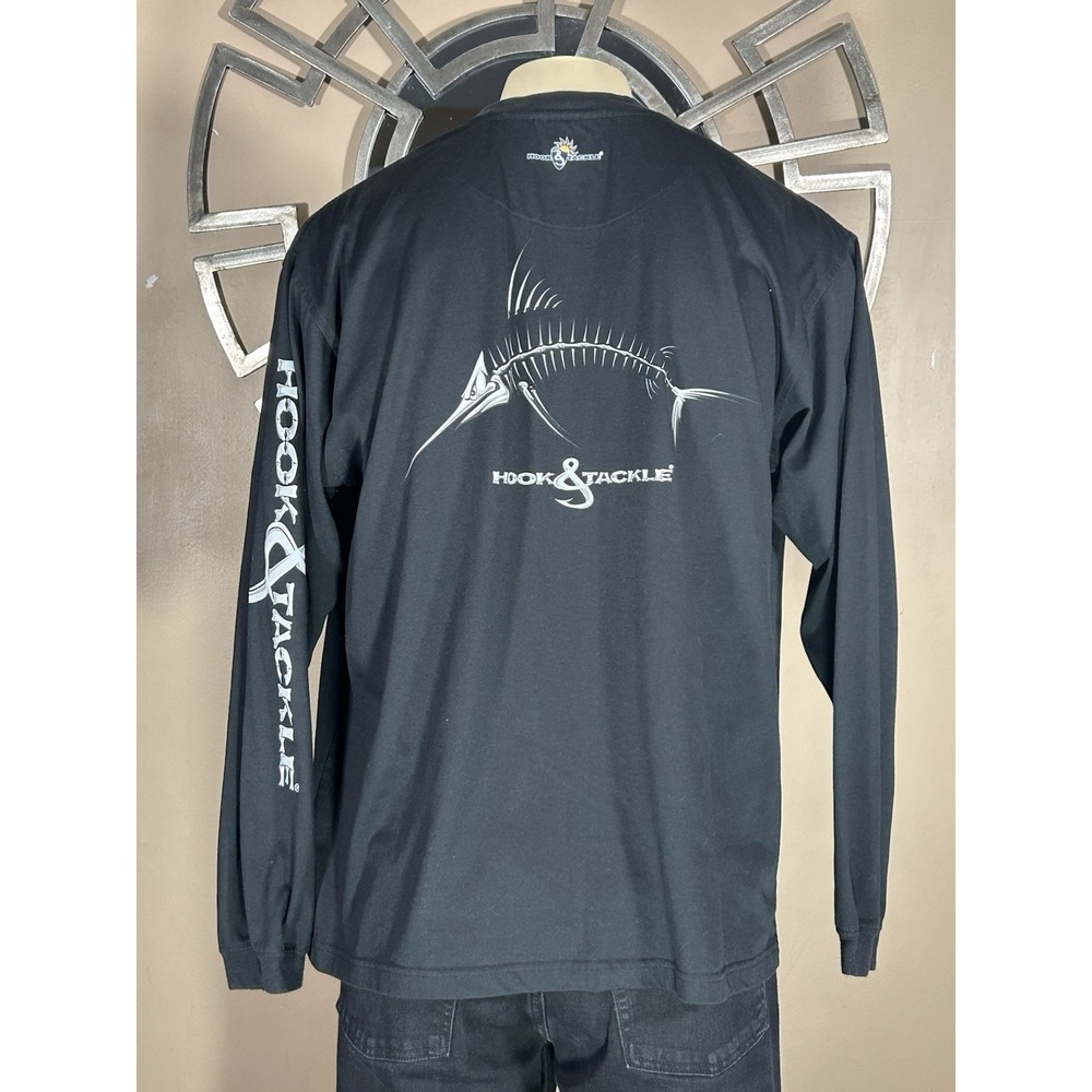HOOK & TACKLE POLY UPF 50+ LONG SLEEVE FISHING SHIRT SZ XL